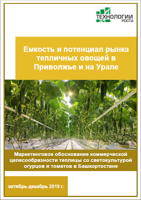 Емкость и потенциал рынка тепличных овощей в Приволжье и на Урале